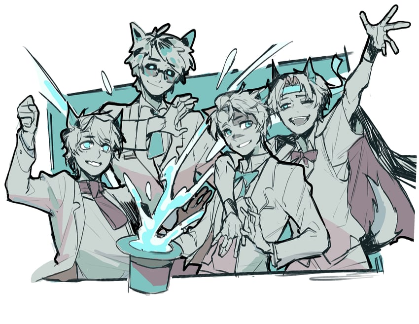 goodtimeswithscar, inthelittlewood, petezahhutt, and ryguyrocky (minecraft youtube and 3 more) drawn by tttttaniaaaaa