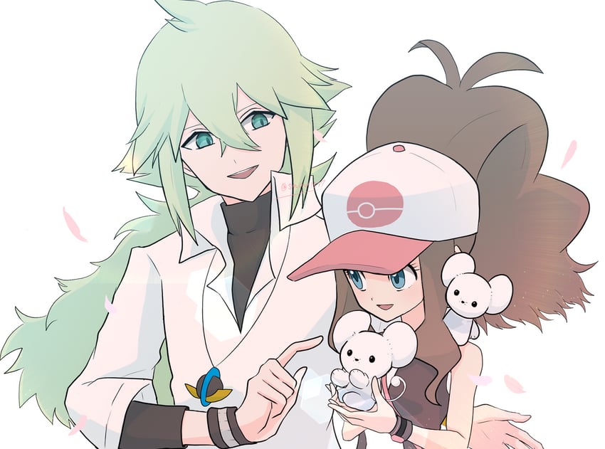 hilda and n (pokemon and 1 more) drawn by snow_(ffgf7255)