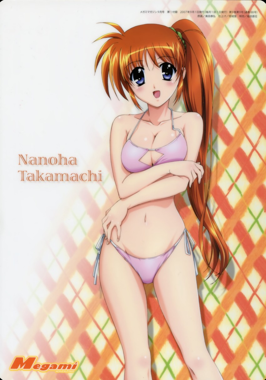 takamachi nanoha (lyrical nanoha and 2 more) drawn by okuda_yasuhiro