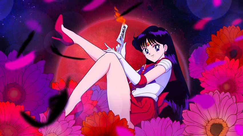 hino rei and sailor mars (bishoujo senshi sailor moon) drawn by dj_jdite