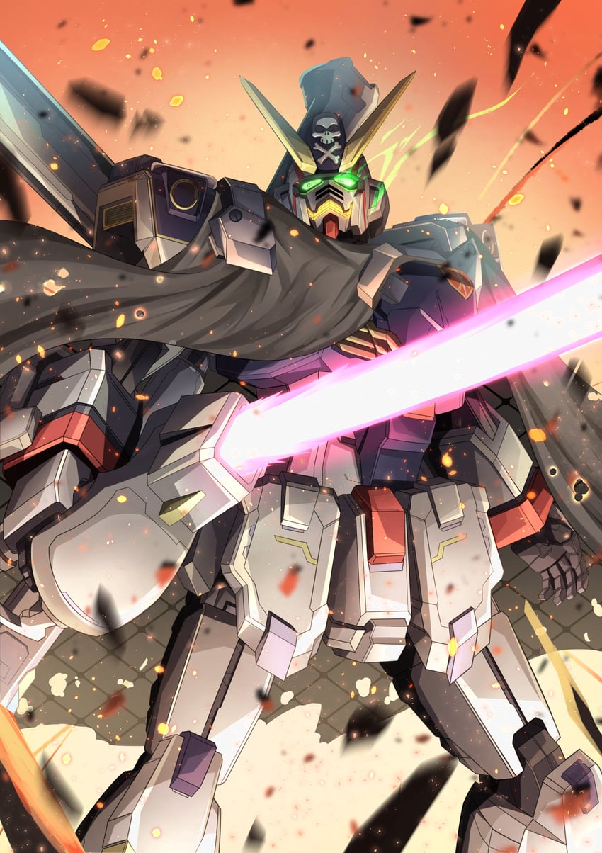 crossbone gundam x-1 (gundam and 1 more) drawn by troy_(oxaa01ex)