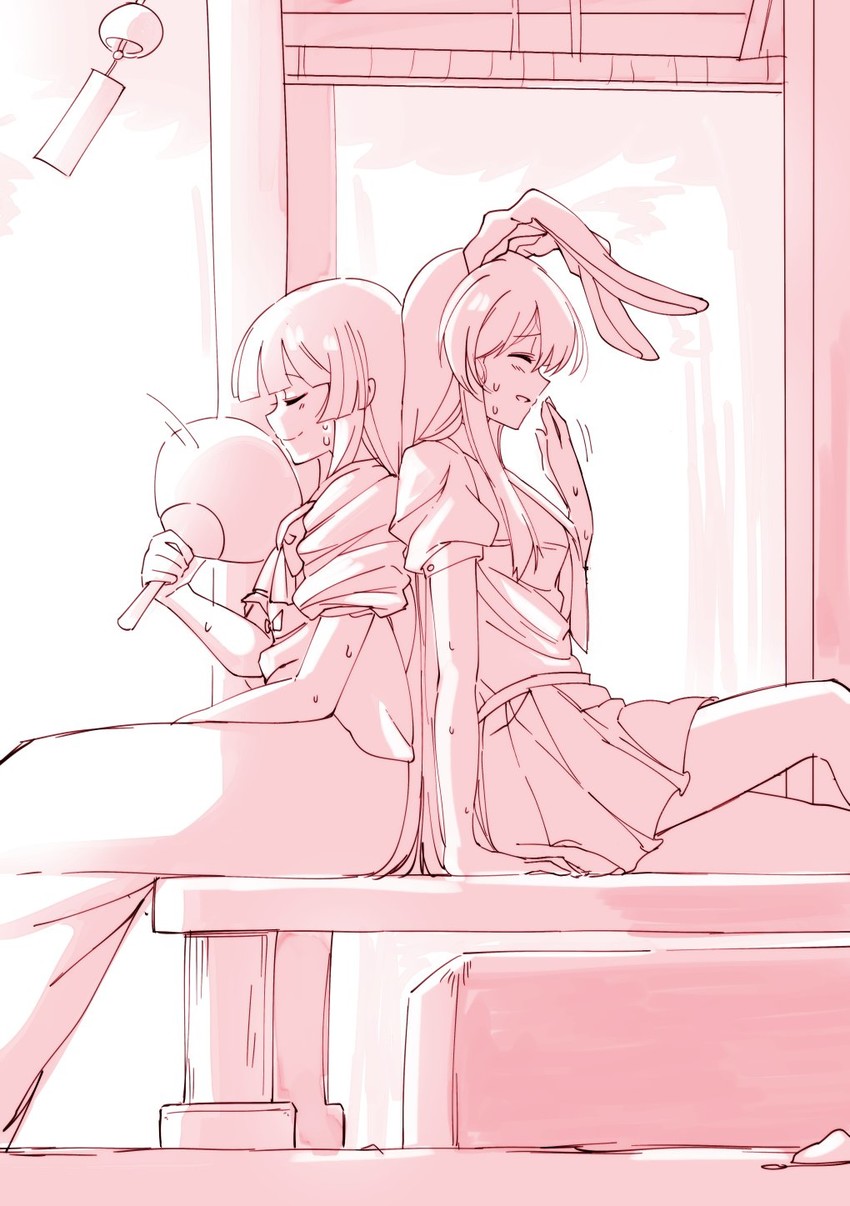 reisen udongein inaba and houraisan kaguya (touhou) drawn by mana_(tsurubeji)
