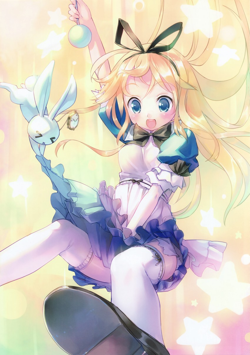 alice and white rabbit (alice's adventures in wonderland) drawn by takoyaki_(roast)