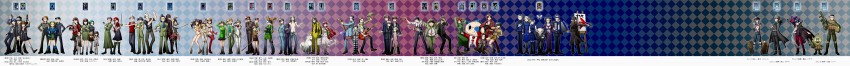 narukami yu, yuuki makoto, shirogane naoto, satonaka chie, aigis, and 63 more (jojo no kimyou na bouken and 16 more) drawn by tokiwa_(mukoku)