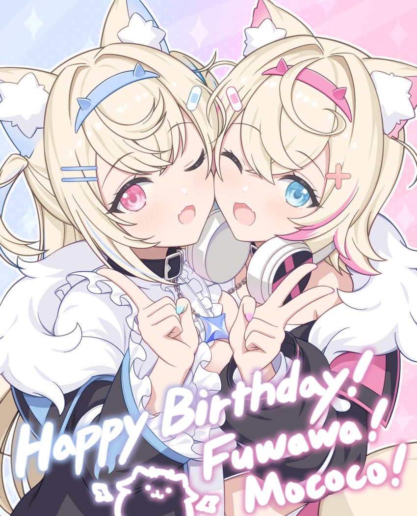 fuwawa abyssgard and mococo abyssgard (hololive and 1 more) drawn by misakiotukimi