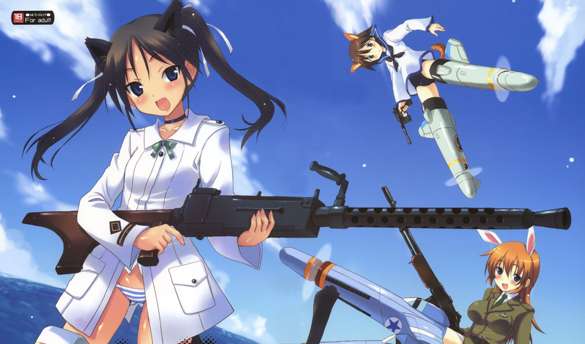 miyafuji yoshika, charlotte e. yeager, and francesca lucchini (world witches series and 1 more) drawn by kyogoku_shin