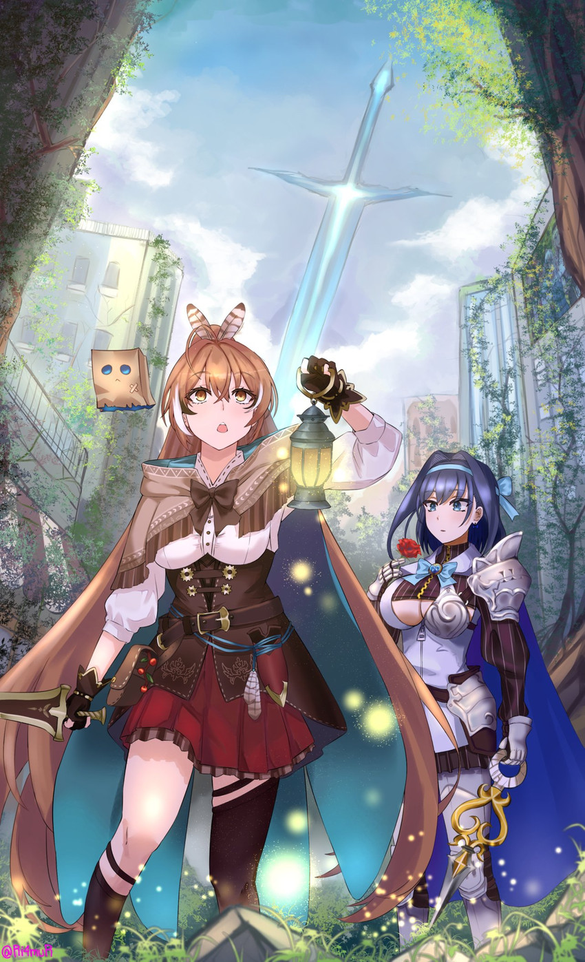 ouro kronii, nanashi mumei, and friend (hololive and 2 more) drawn by riamu_(liam_razo)