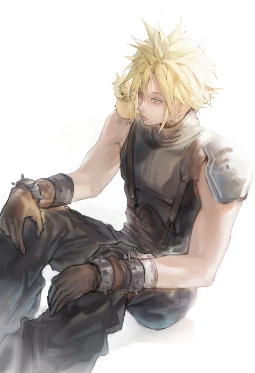 cloud strife and cloud jr. (final fantasy and 3 more) drawn by muyu713