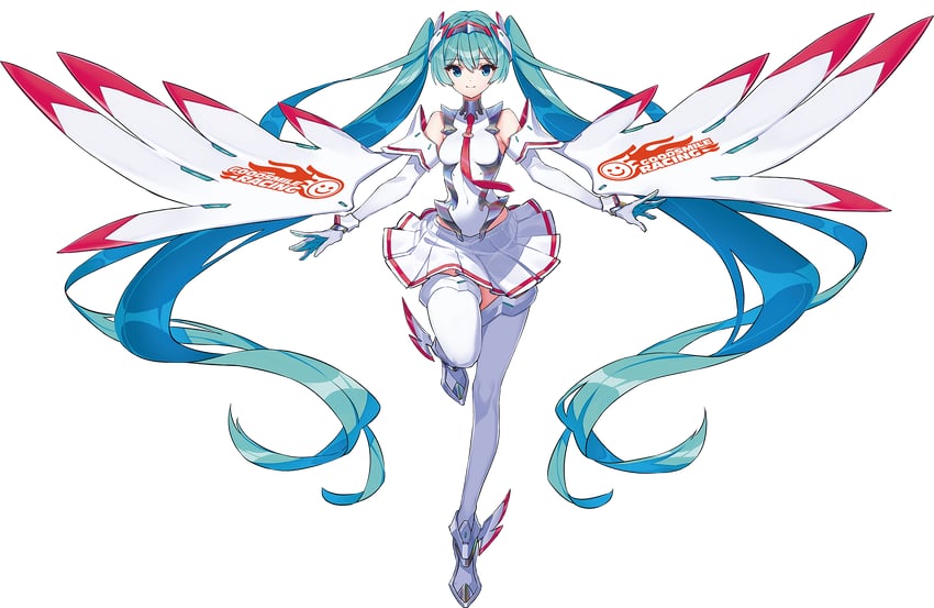 hatsune miku and racing miku (vocaloid and 2 more) drawn by saitou_masatsugu
