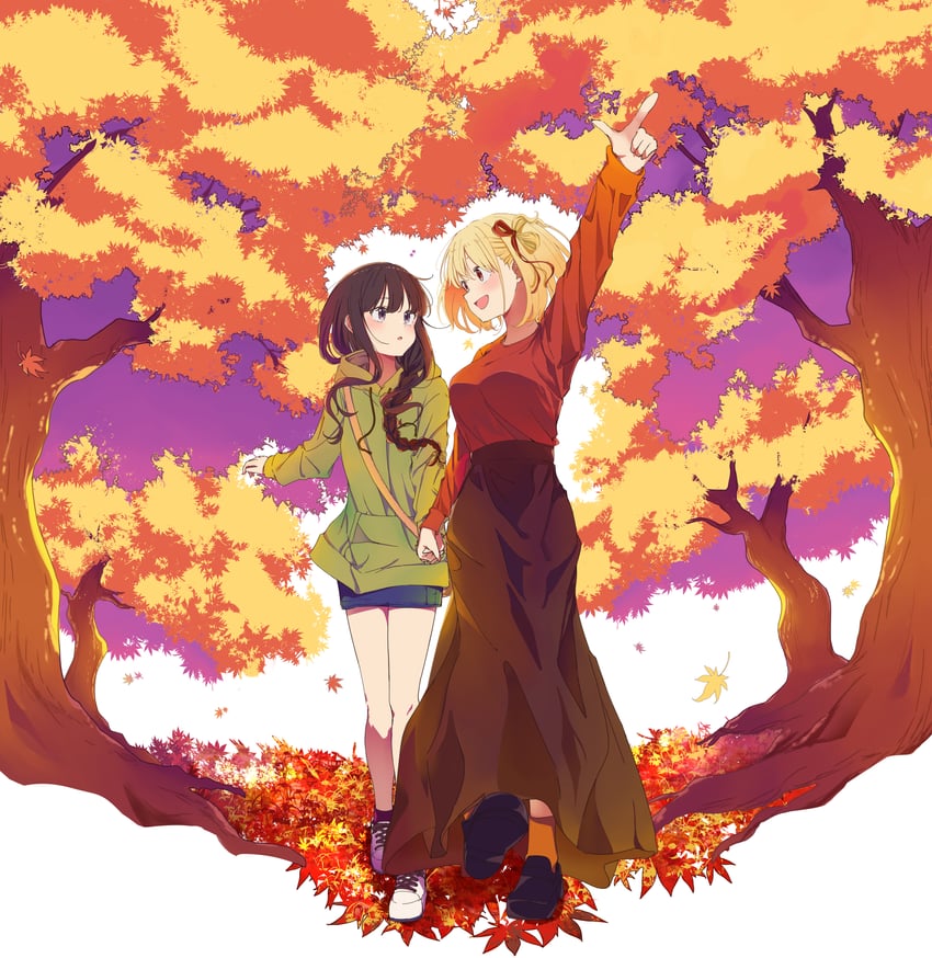nishikigi chisato and inoue takina (lycoris recoil) drawn by tomu_(tom_309k)