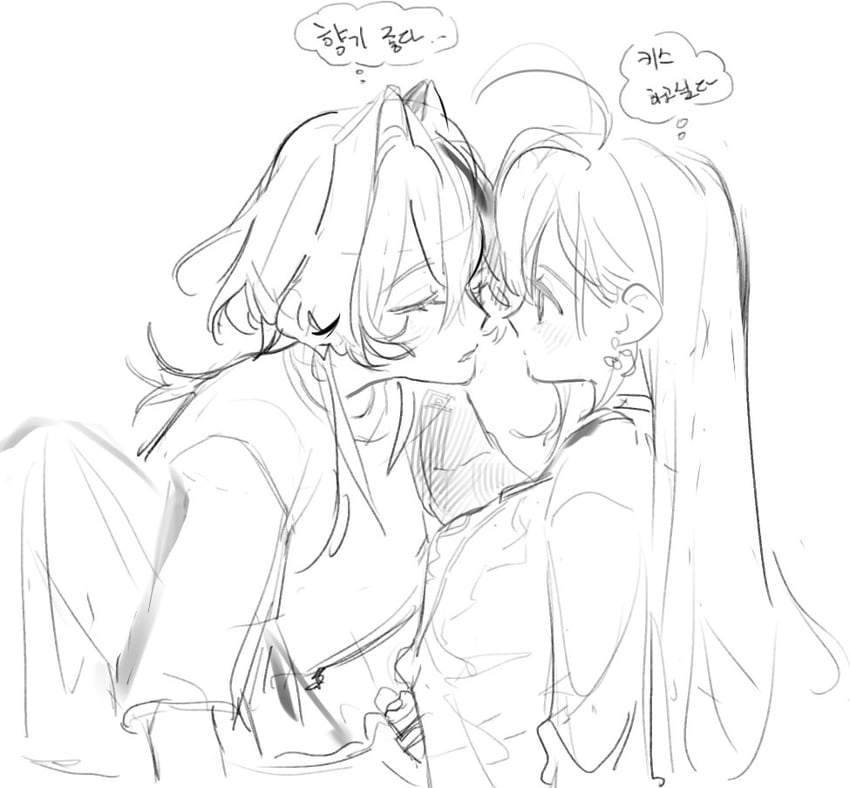ouro kronii and nanashi mumei (hololive and 1 more) drawn by eus_ing