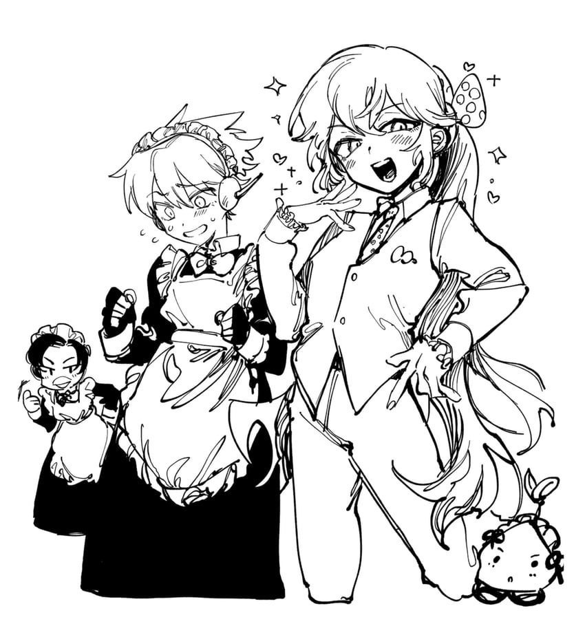 sweetheart, captain spaceboy, and sprout mole (omori) drawn by konoito_nui