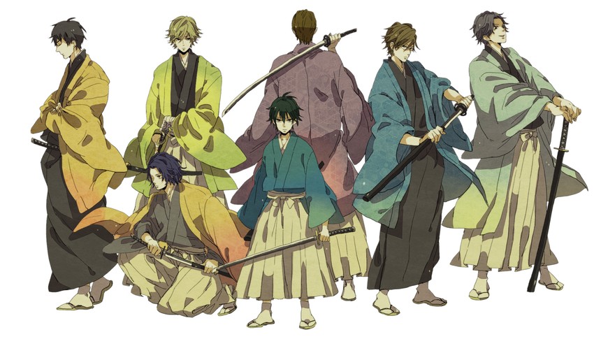 echizen ryooma, yukimura seiichi, atobe keigo, shiraishi kuranosuke, tezuka kunimitsu, and 2 more (tennis no ouji-sama) drawn by hageee