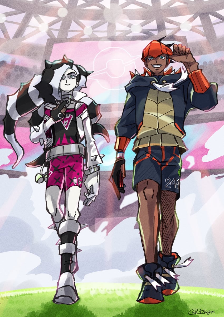 raihan and piers (pokemon and 1 more) drawn by neo_barani