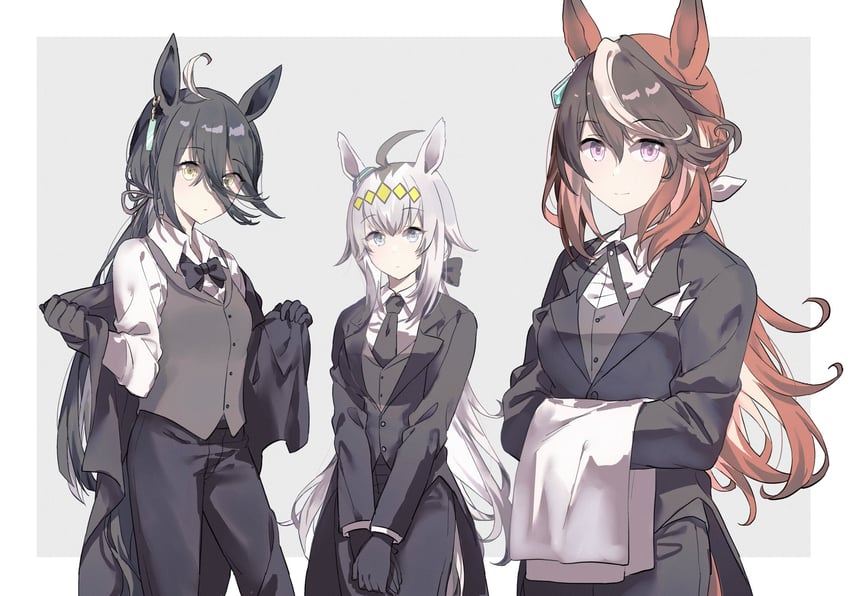 manhattan cafe, symboli rudolf, and oguri cap (umamusume) drawn by migolu