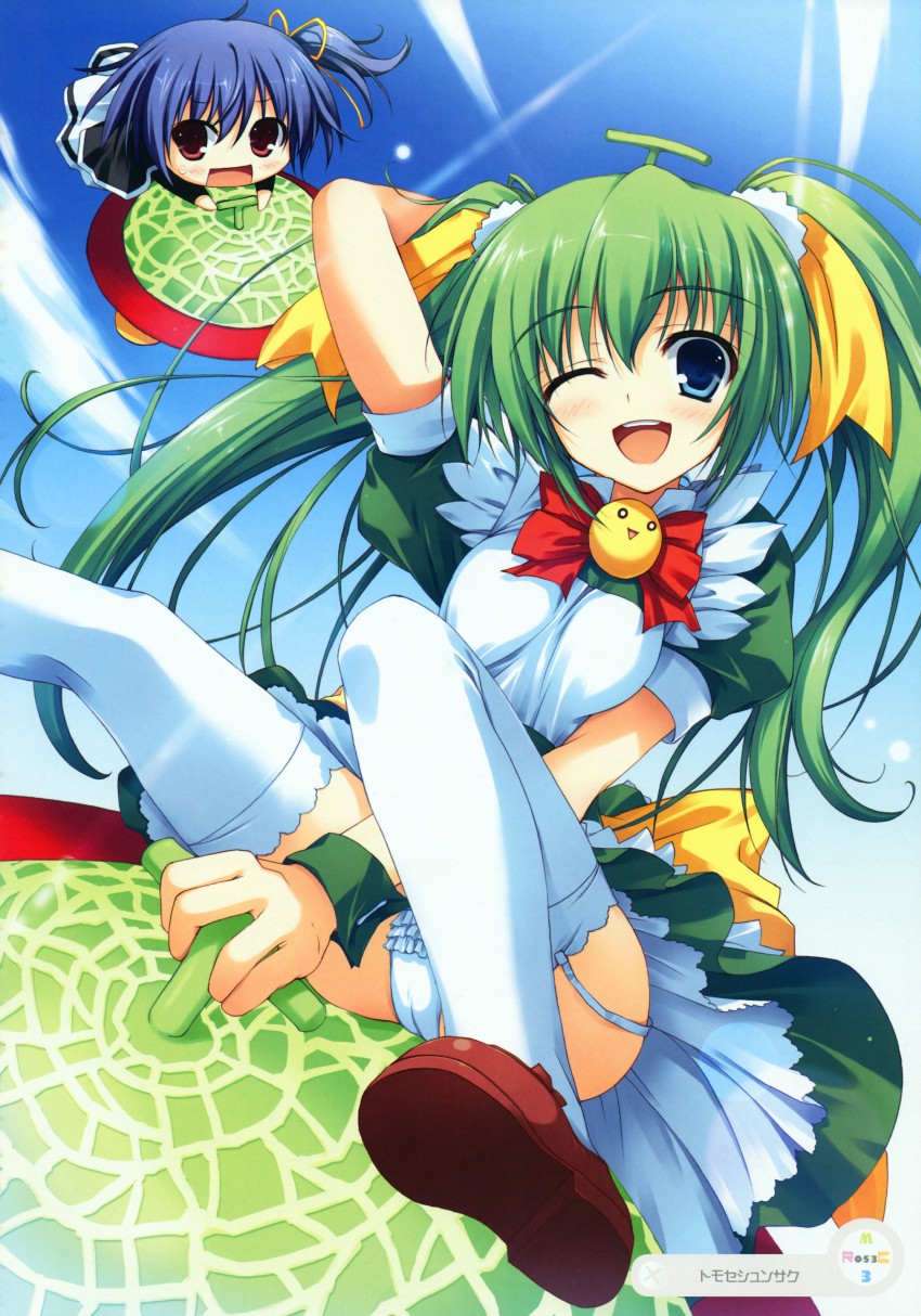melon-chan and black lemon-chan (melonbooks and 1 more) drawn by tomose_shunsaku