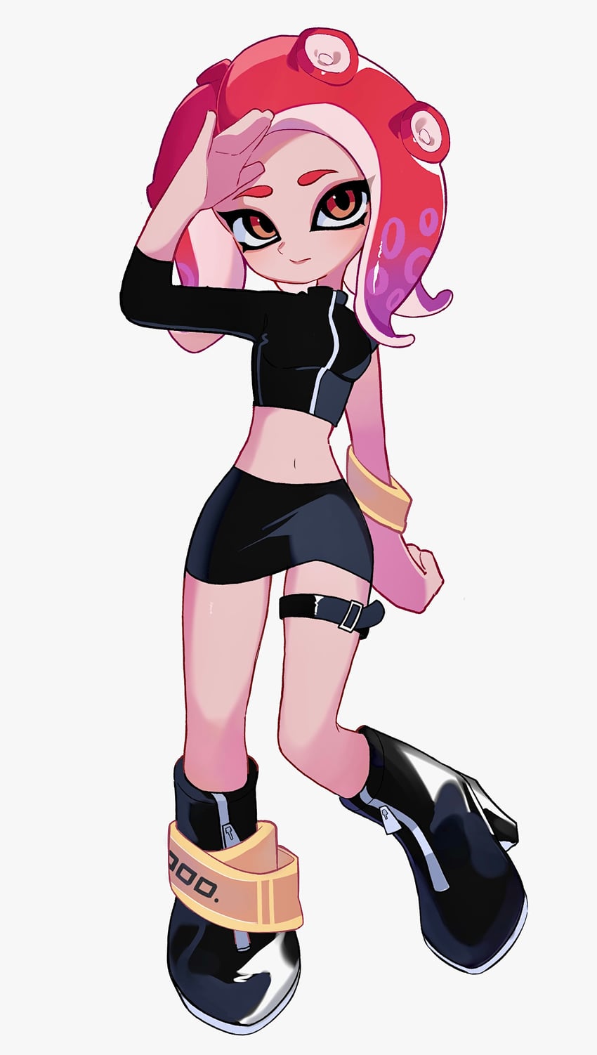 octoling player character, octoling girl, and agent 8 (splatoon and 2 more) drawn by lya_(ctrc5838)