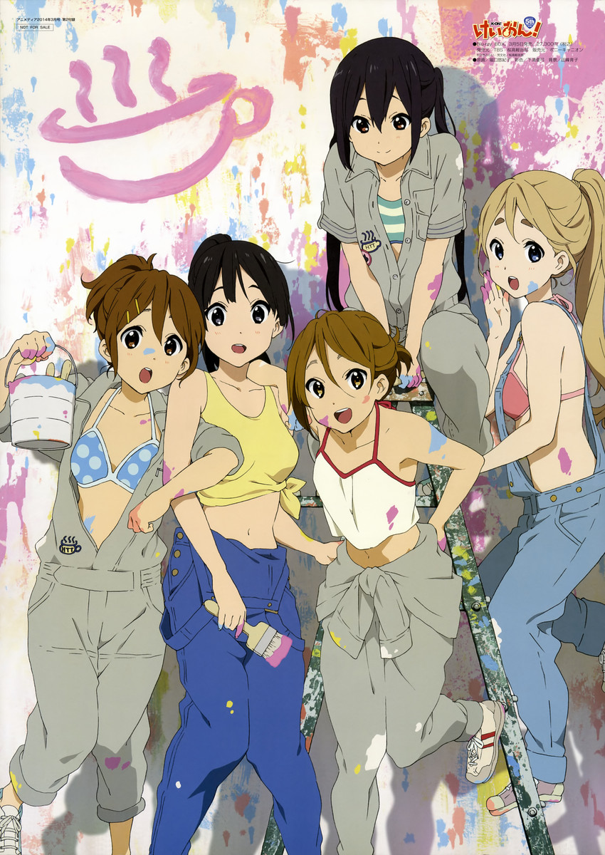 akiyama mio, nakano azusa, hirasawa yui, tainaka ritsu, and kotobuki tsumugi (k-on! and 1 more) drawn by horiguchi_yukiko