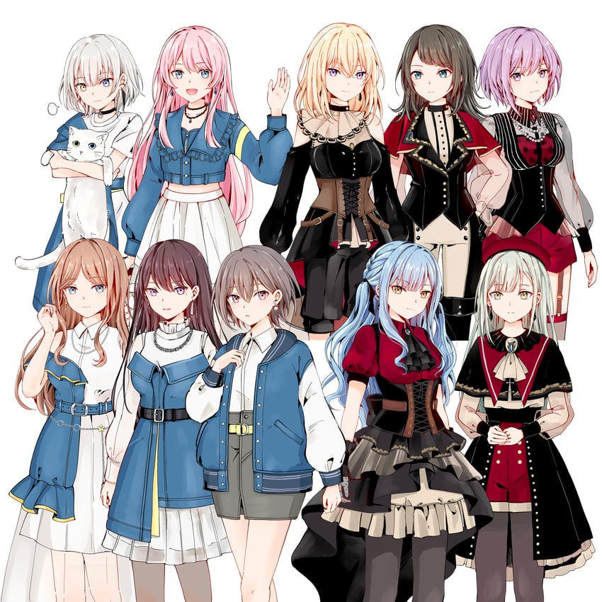 chihaya anon, togawa sakiko, nagasaki soyo, shiina taki, wakaba mutsumi, and 10 more (bang dream! and 1 more) drawn by sen_jin_chen