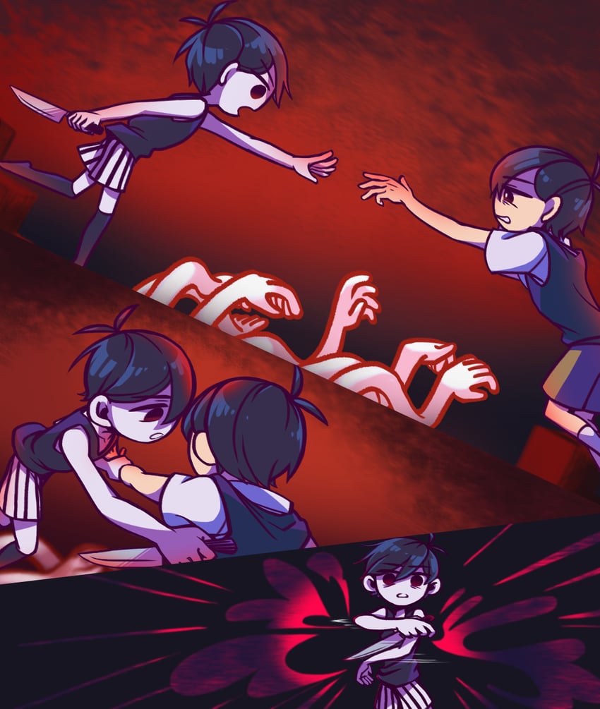 sunny and omori (omori) drawn by laser-lance