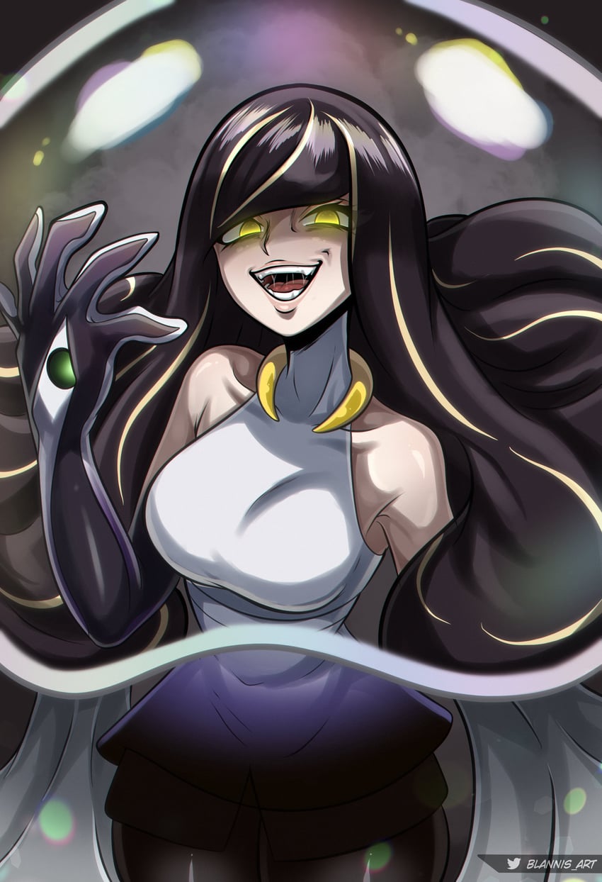 lusamine, nihilego, and lusamine fused (pokemon and 1 more) drawn by blannis