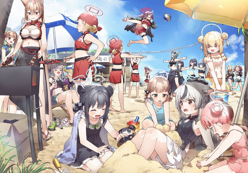 kisaki, kokona, shun, reijo, rumi, and 7 more (blue archive) drawn by yukie_(kusaka_shi)