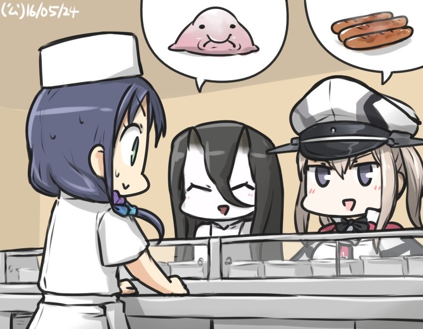 graf zeppelin, battleship princess, and suzukaze (kantai collection) drawn by hamu_koutarou