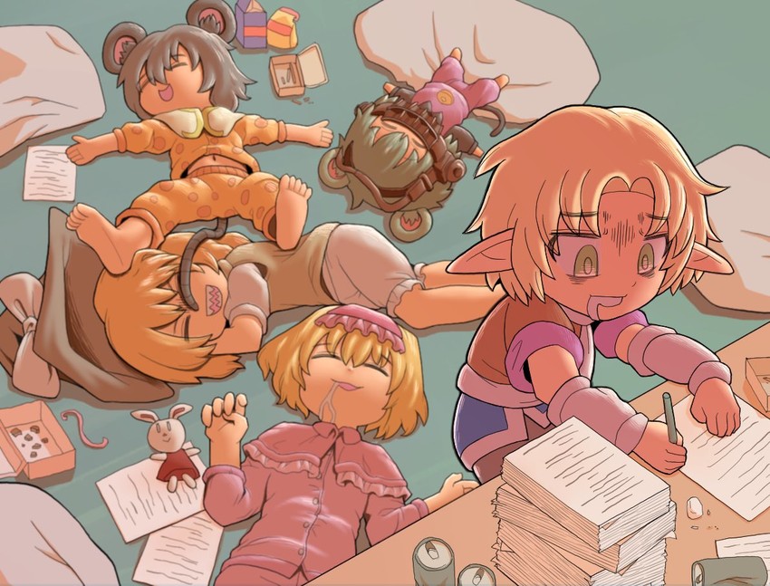 kirisame marisa, alice margatroid, nazrin, mizuhashi parsee, nyon, and 4 more (touhou and 1 more) drawn by drddrddo