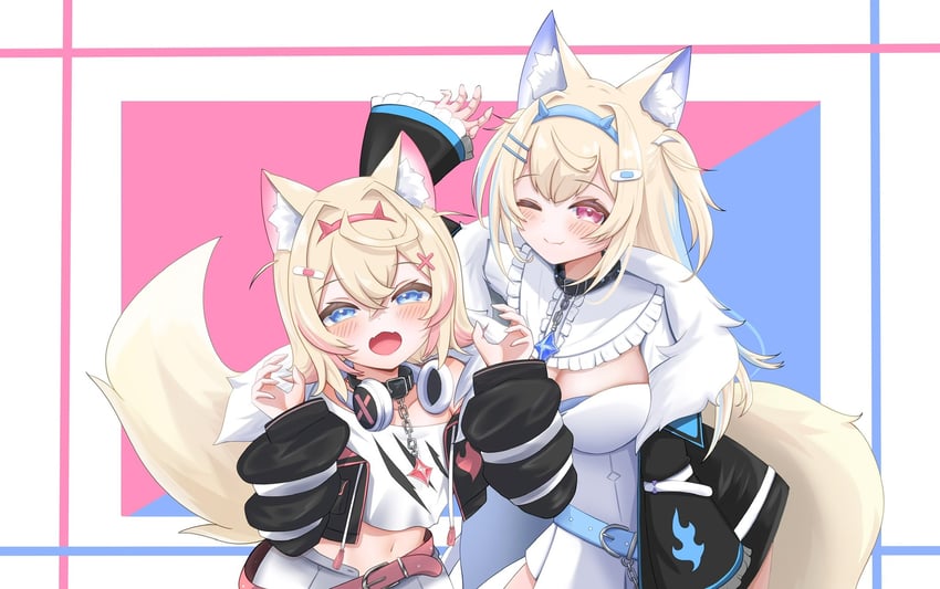 fuwawa abyssgard and mococo abyssgard (hololive and 1 more) drawn by shatiku_72