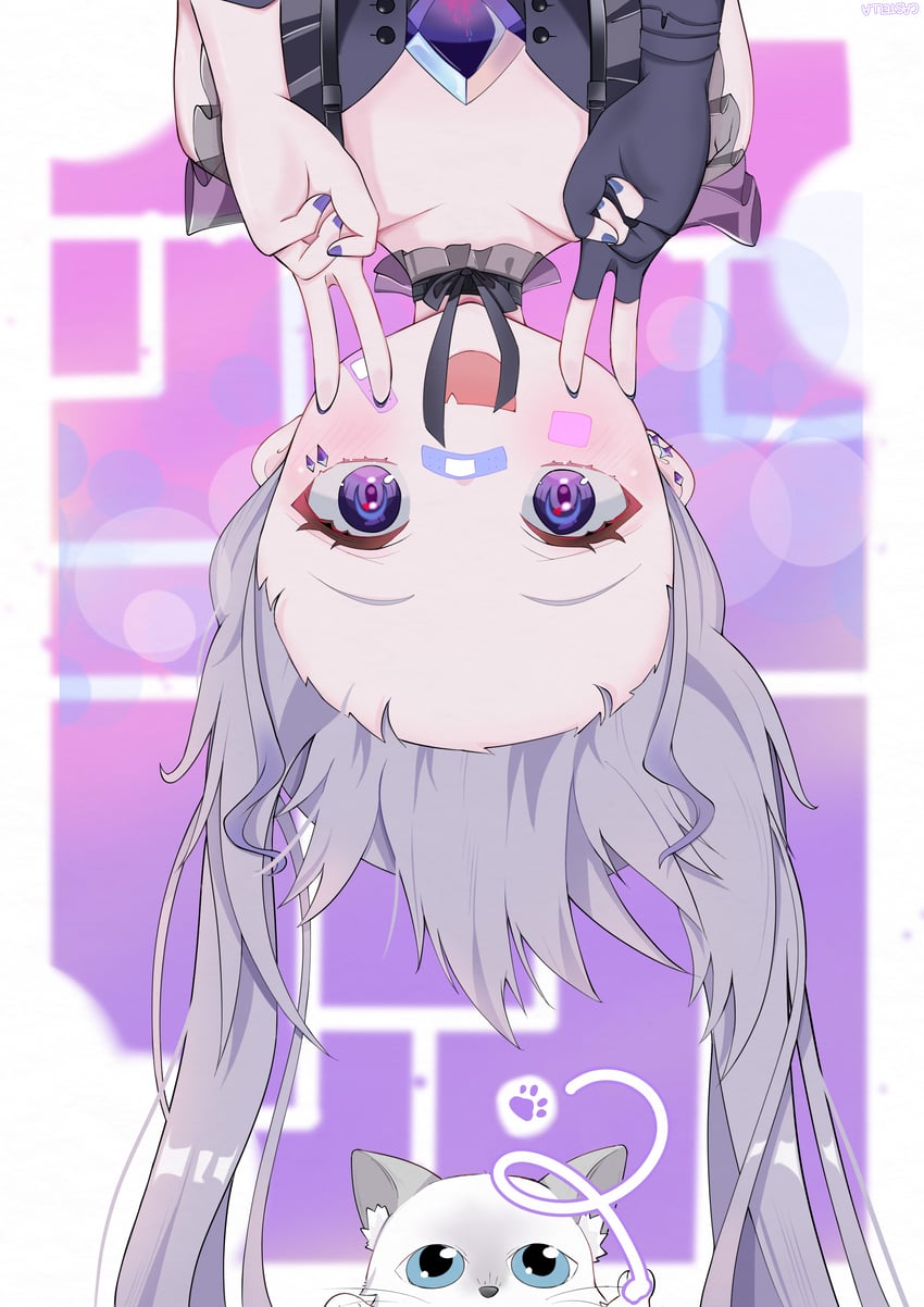 koseki bijou and john cat (hololive and 1 more) drawn by castellayaki