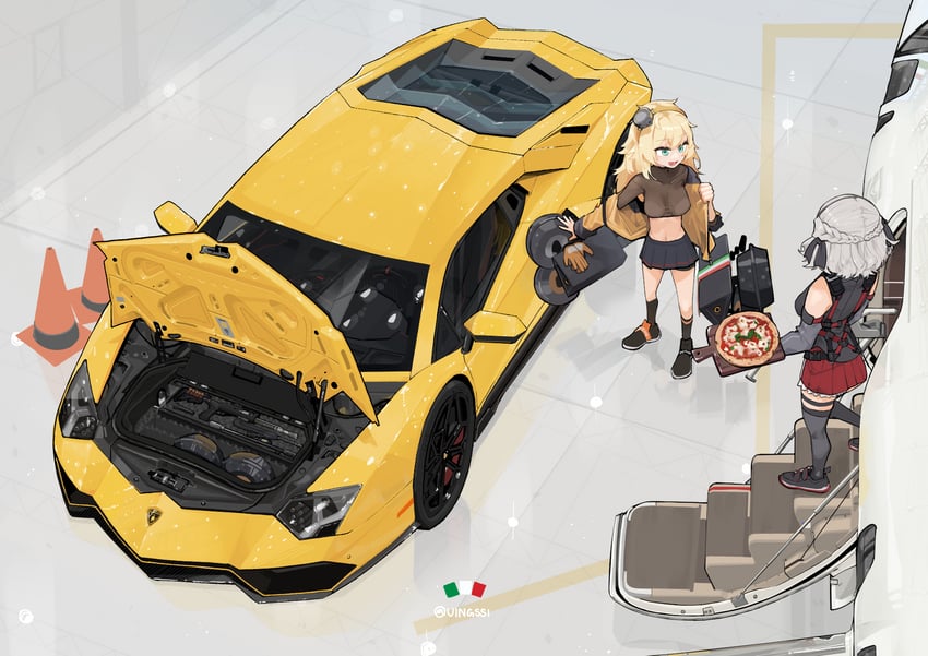 spas-12 and s.a.t.8 (girls' frontline) drawn by uingssi