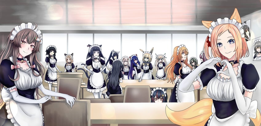 hoonie, kitsunekon, ruroro, sasha, yuzuki moon, and 11 more (indie virtual youtuber and 2 more) drawn by miyata_kazumi