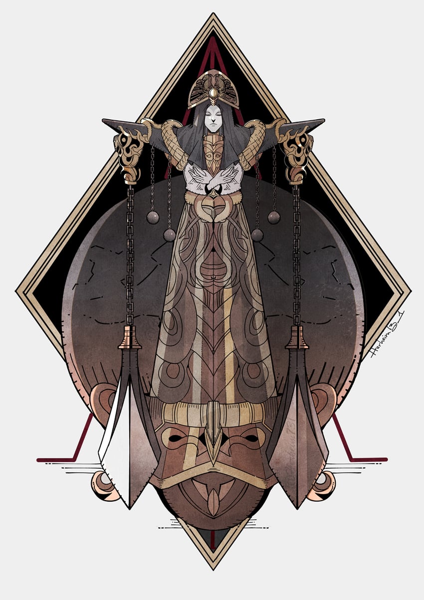 abductor virgin and silver sphere (elden ring) drawn by herheim