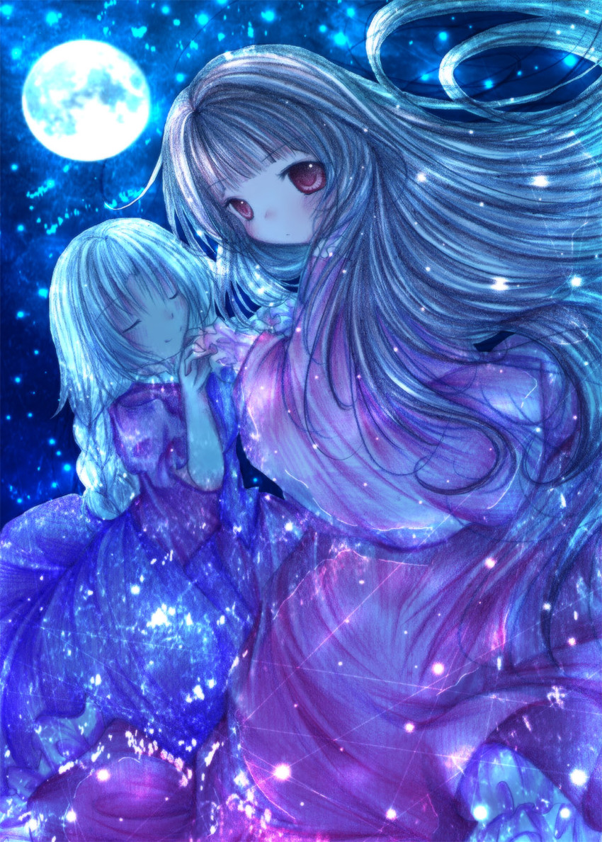 houraisan kaguya and yagokoro eirin (touhou) drawn by kasuga_sunao