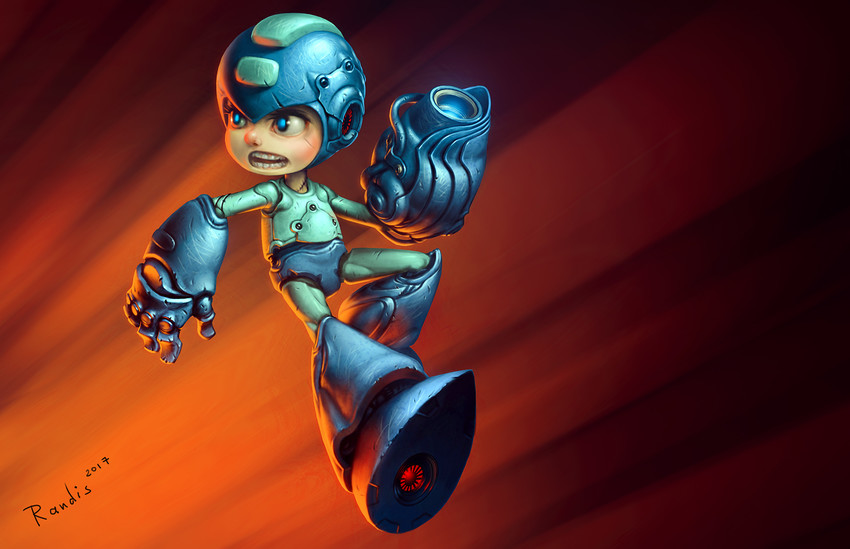 mega man (mega man) drawn by randis