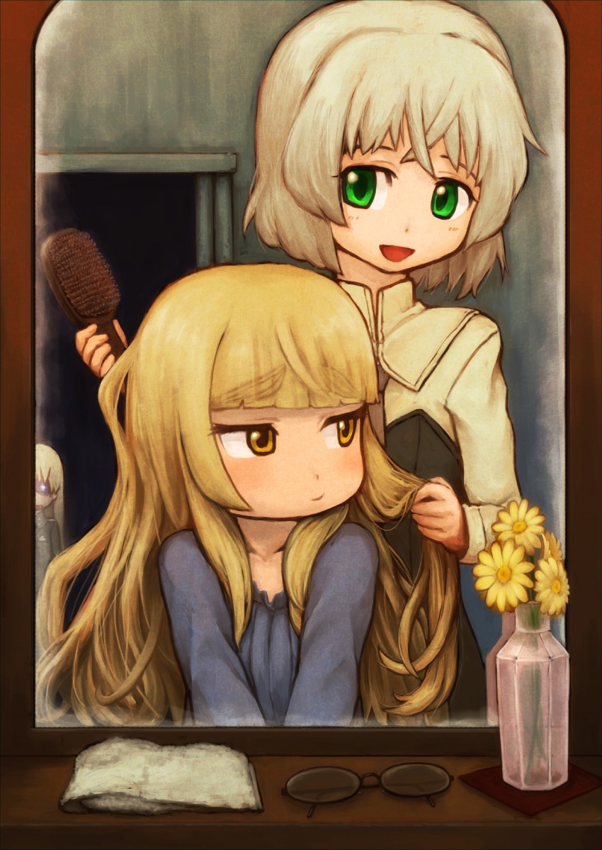 sanya v. litvyak, eila ilmatar juutilainen, and perrine h. clostermann (world witches series and 1 more) drawn by kuro_ari_(pixiv)