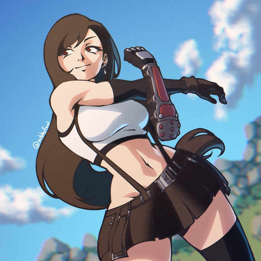 tifa lockhart (final fantasy and 2 more) drawn by subbyfool
