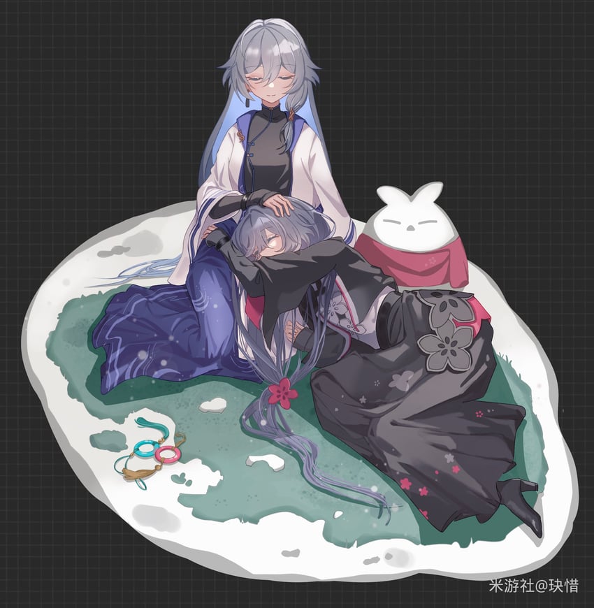 fu hua, herrscher of sentience, and jingwei (honkai and 1 more) drawn by jue_xi