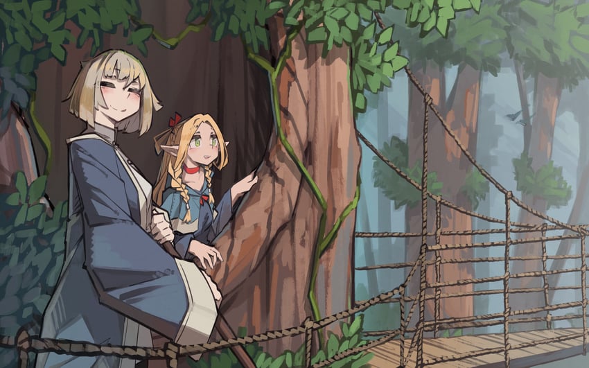 marcille donato and falin touden (dungeon meshi) drawn by togekk0