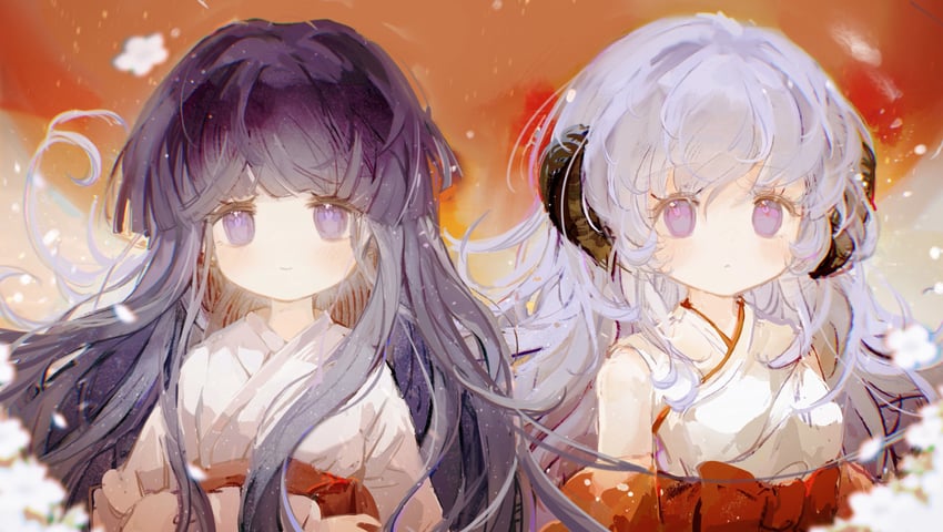 furude rika and hanyuu (higurashi no naku koro ni) drawn by qianyeluomu