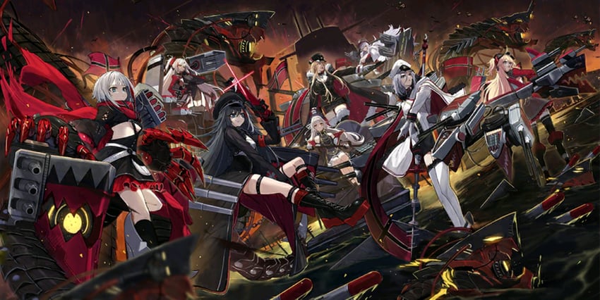 prinz eugen, bismarck, graf zeppelin, admiral graf spee, deutschland, and 3 more (azur lane)