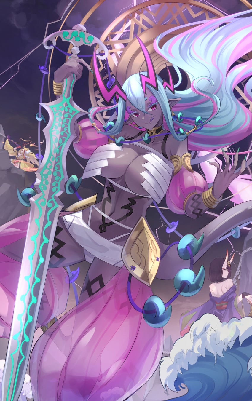 shuten douji, ibaraki douji, and ibuki douji (fate and 1 more) drawn by daweykun