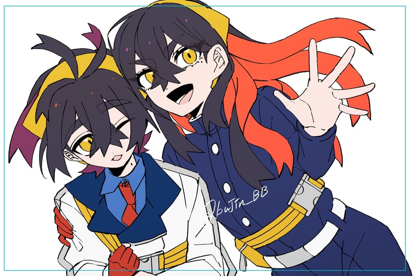 kieran and carmine (pokemon and 1 more) drawn by bujin_bb