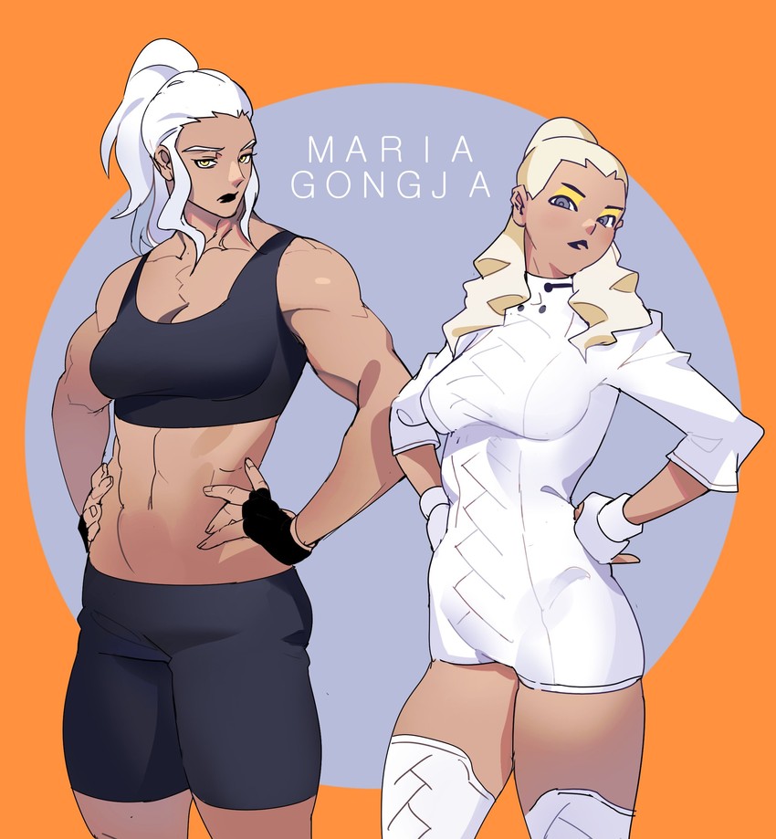 maria dacascos and gongja (fight class 3) drawn by ahaeng
