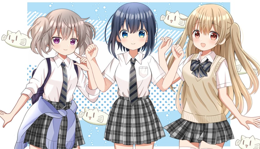 yoshinaga koi, minagi koharu, minagi hiyori, and sea nyan (slow loop) drawn by ryoutan