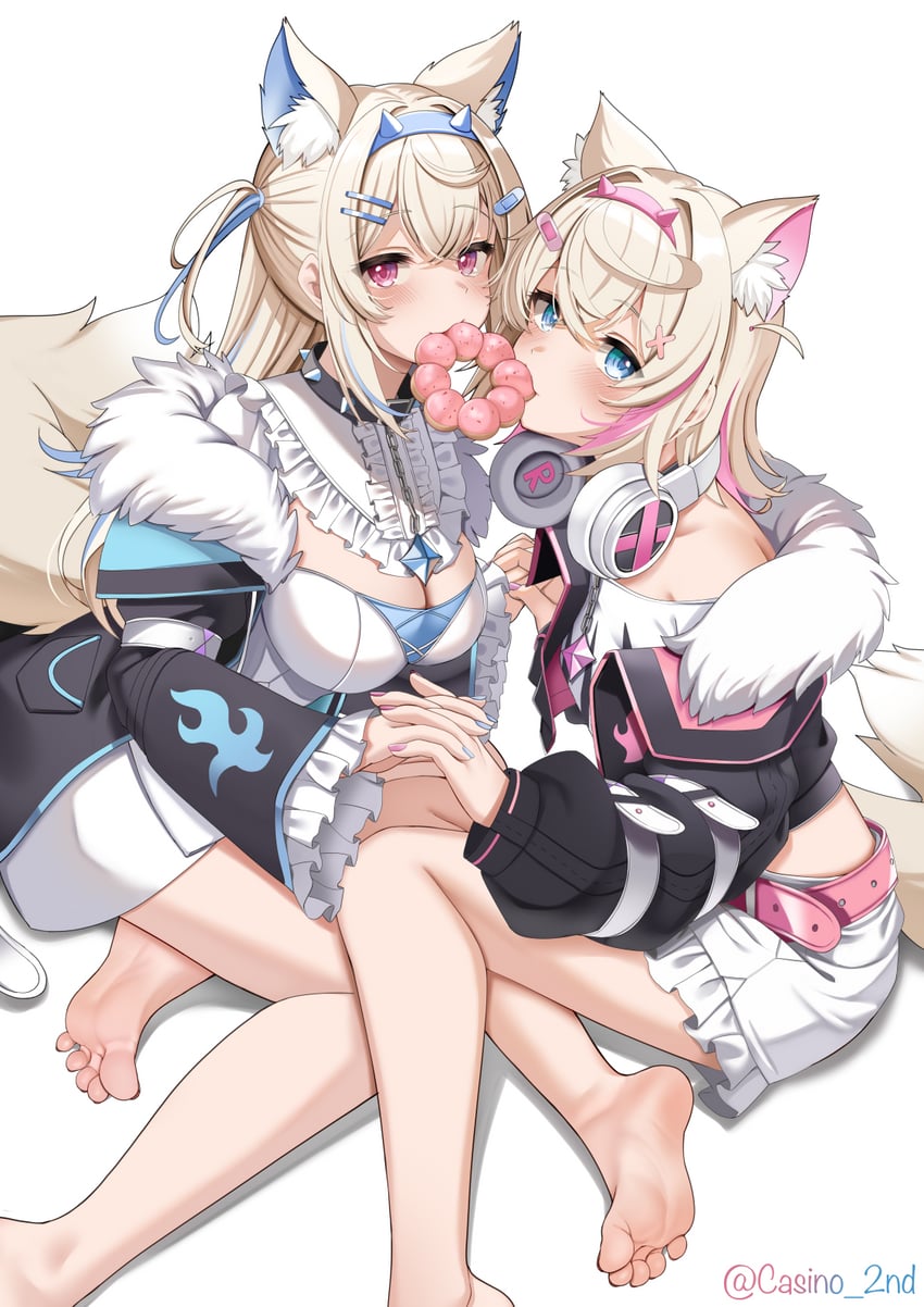 fuwawa abyssgard and mococo abyssgard (hololive and 1 more) drawn by casino_(casinoep)