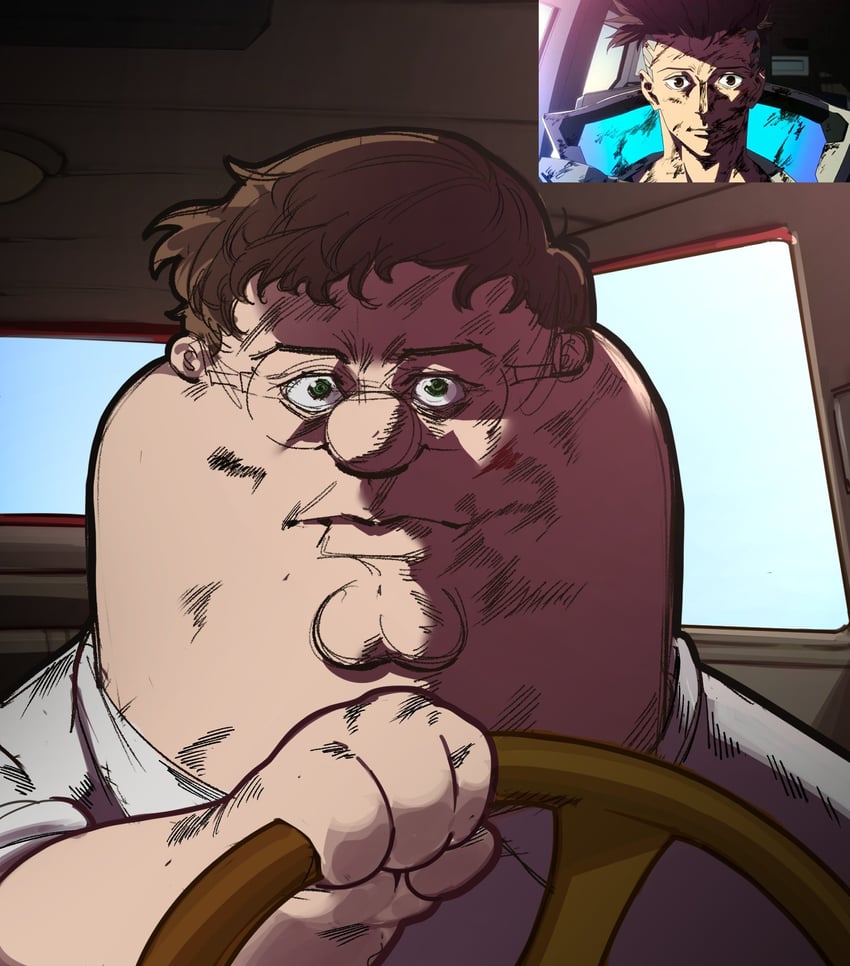 peter griffin (cyberpunk and 2 more) drawn by kowai_(iamkowai)