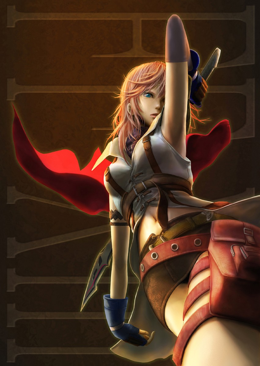 lightning farron (final fantasy and 1 more) drawn by rinzou_(dangan)