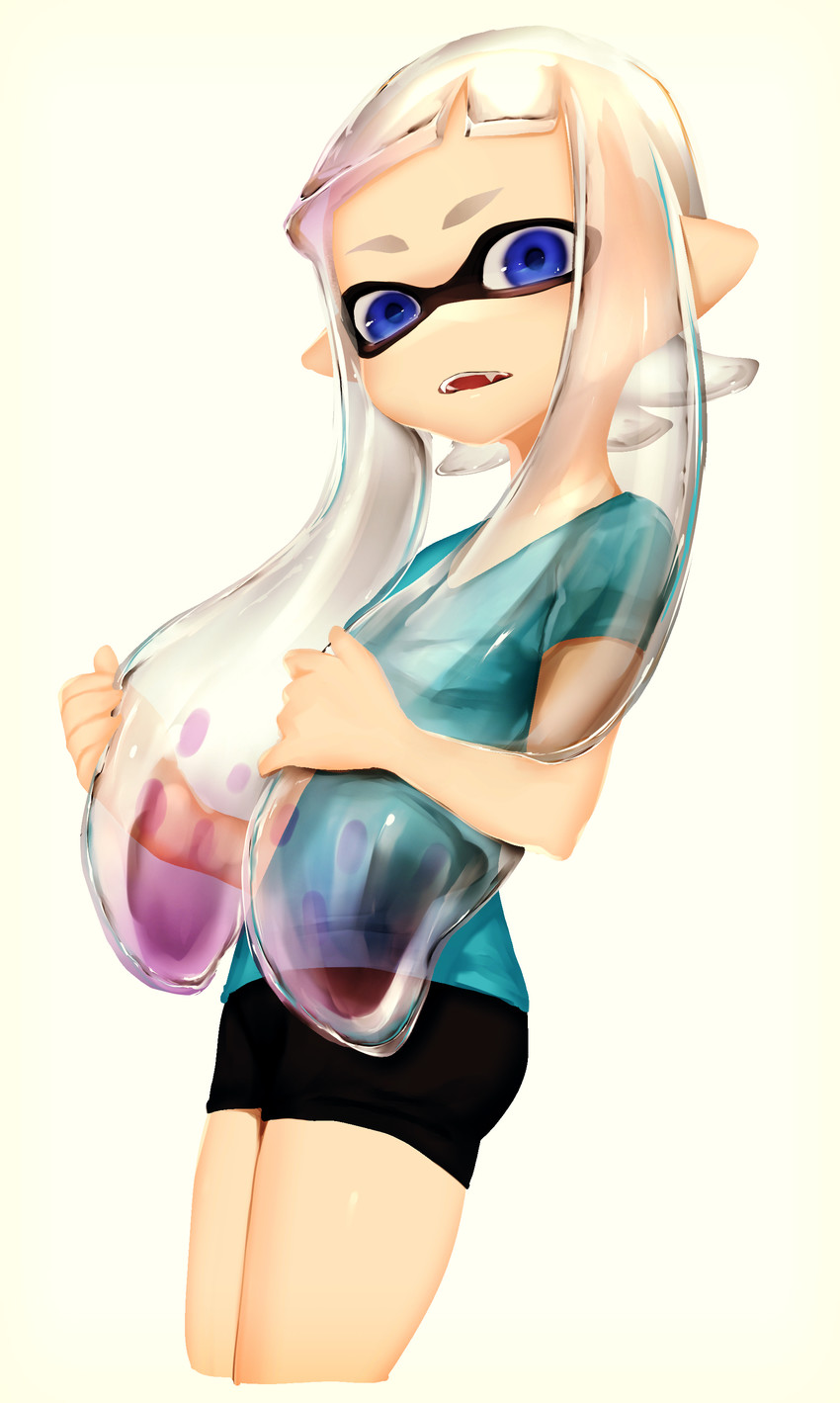 inkling player character and inkling girl (splatoon and 1 more) drawn by puchiman