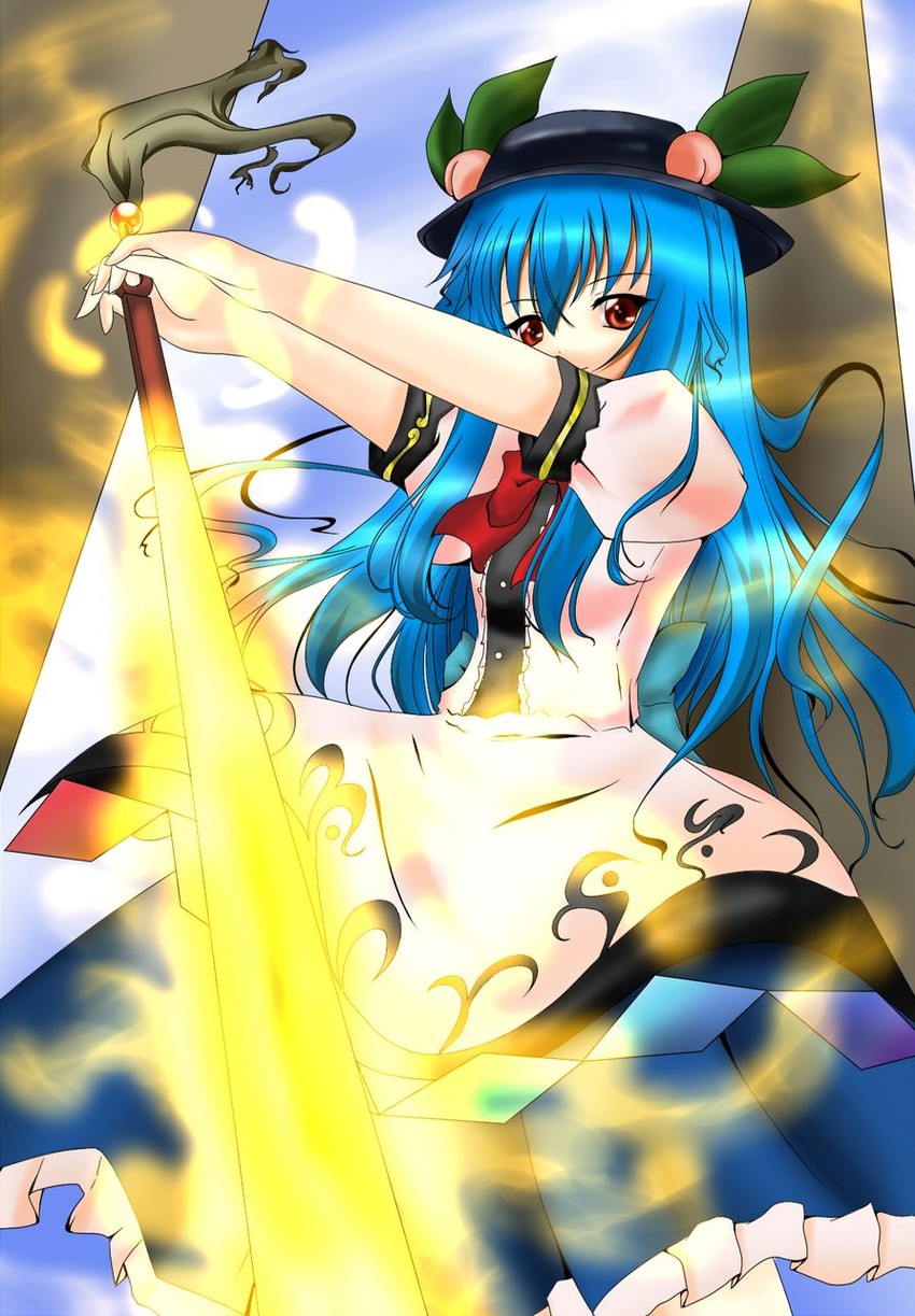 hinanawi tenshi (touhou) drawn by shirosuzu